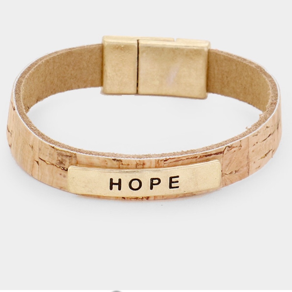 Hope leather magnetic closure bracelet